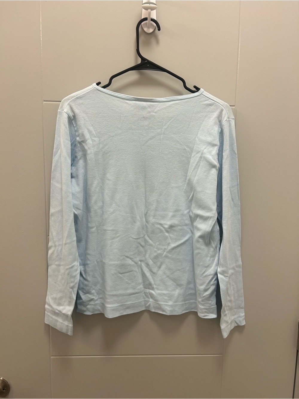 Top Stitch Light Blue Embroidered Long Sleeve Size L Cottagecore 100% Cotton - Picture 5 of 5